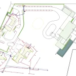 Water Services Taupo irrigation system design plan showing water lines, solenoid valves, sprinklers, and control layout for a property